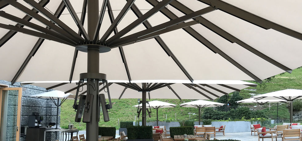 Heated parasol on sale