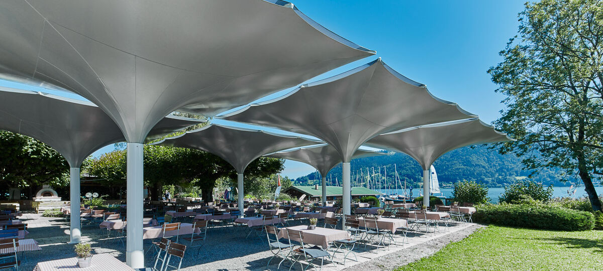 Große Sonnenschirme für Terrasse, Balkon und Gastronomie MDTtex